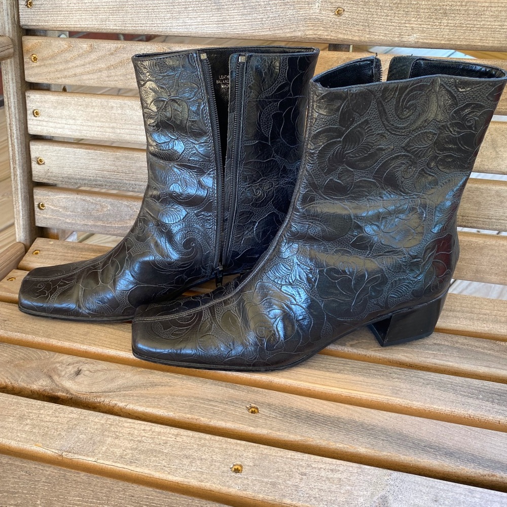 DOLCE PERLA BLACK ANKLE BOOTS SIZE 7